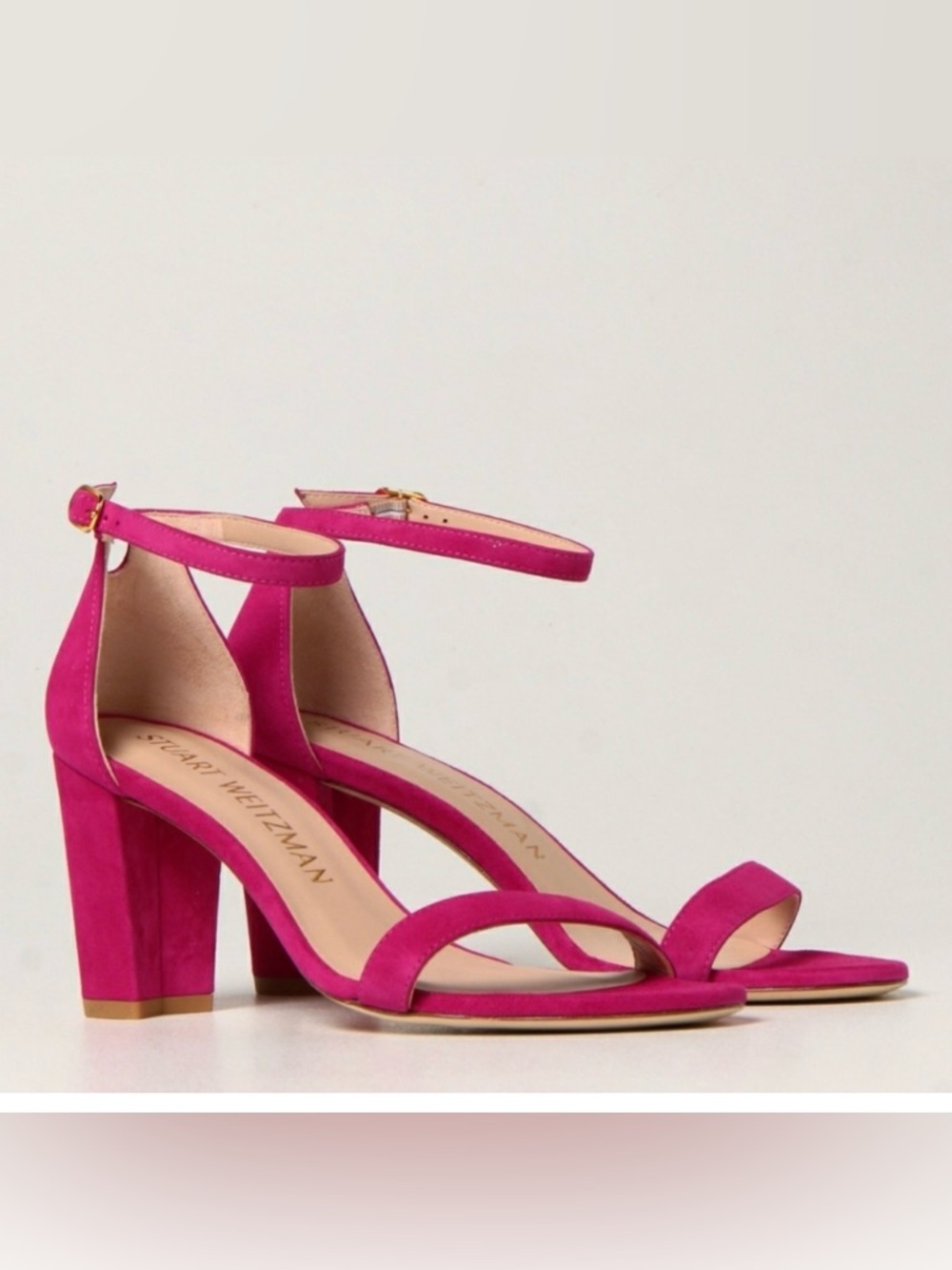 Stuart Weitzman Nearly Nude Fuschia Sandal size 11